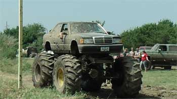 Giant Conesville Mud Bog Mercedes Car.