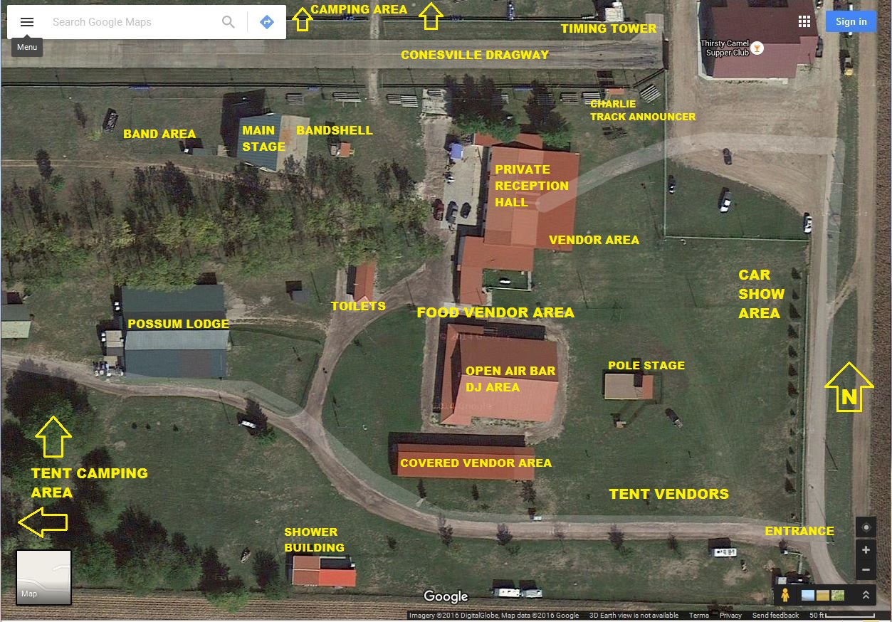 Zoom Map of Conesville Events Location with 50 foot range