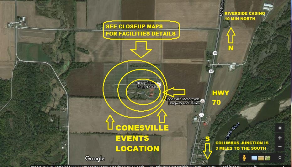 Map of Conesville Events Location 100 Foot range